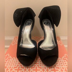 Betsey Johnson Black Peep Toe Heels